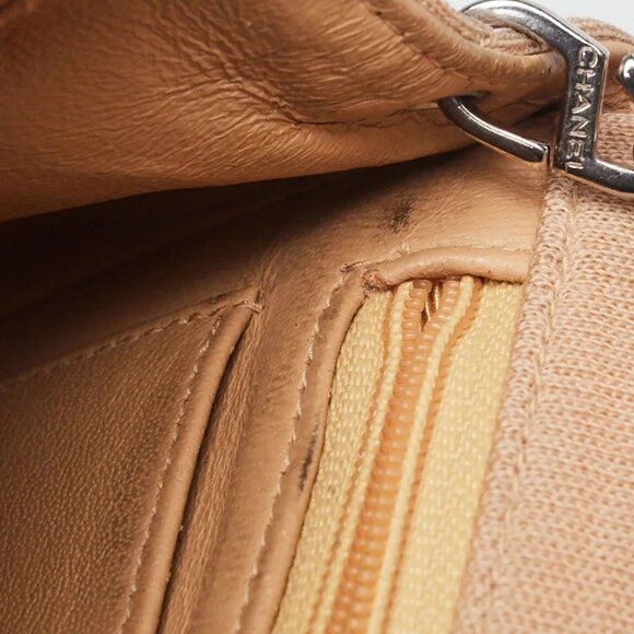 Chanel Beige Quilted Canvas Classic Square Mini Flap Bag - Picture 10 of 12